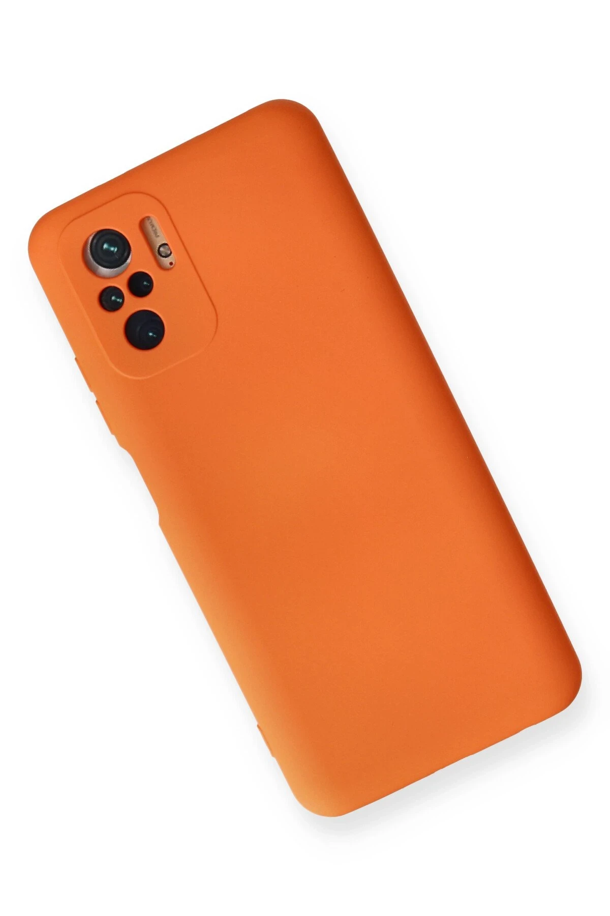 Newface Xiaomi Redmi Note 10 Kılıf Nano içi Kadife Silikon - Turuncu - Görsel 3