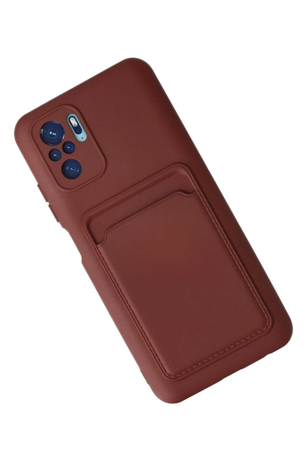 Newface Xiaomi Redmi Note 10S Kılıf Kelvin Kartvizitli Silikon - Bordo - Görsel 3