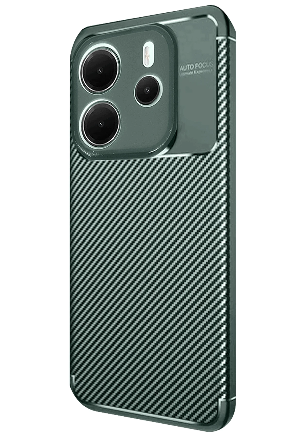 Newface Xiaomi Redmi Note 14 4G Kılıf Auto Focus Karbon Kapak - Koyu Yeşil - Görsel 3