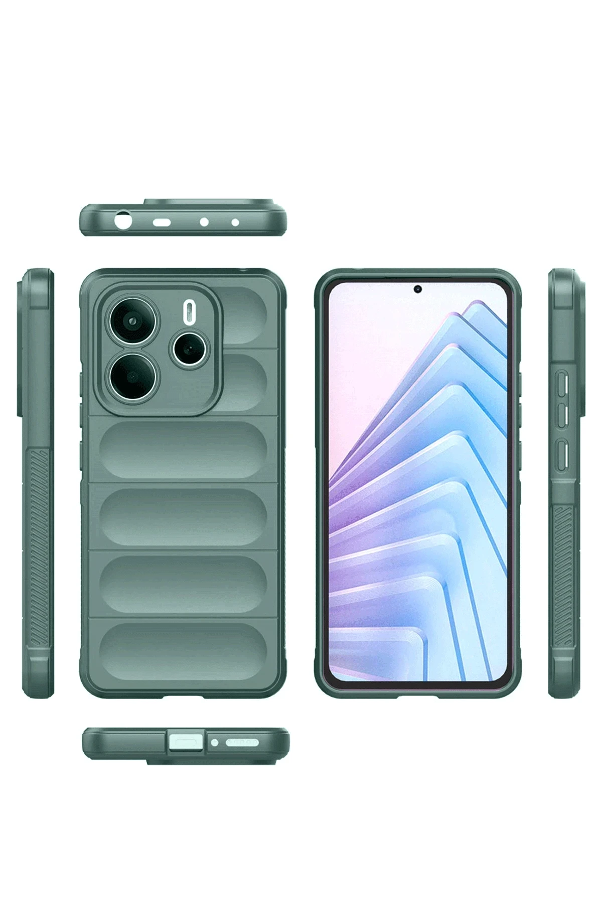Newface Xiaomi Redmi Note 14 4G Kılıf Optimum Silikon - Koyu Yeşil - Görsel 3