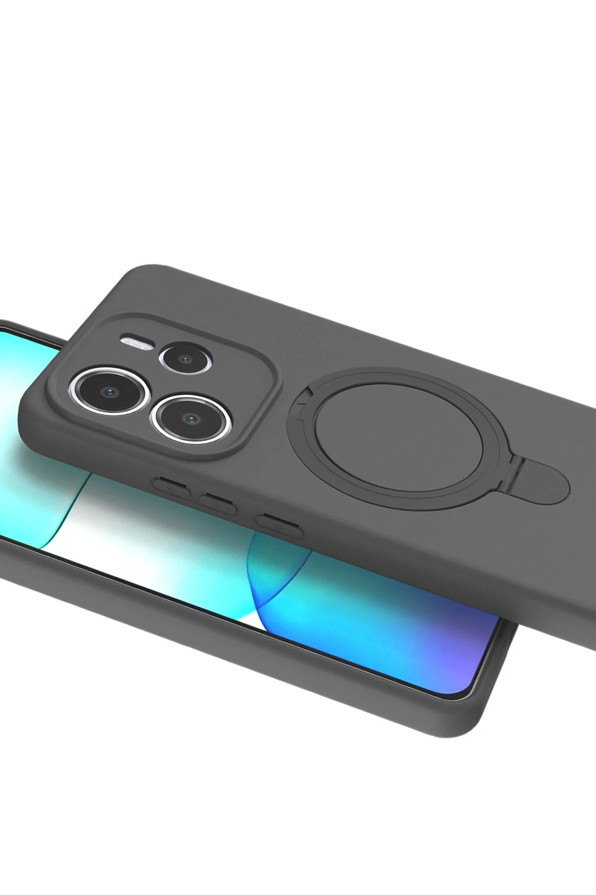 Newface Xiaomi Redmi Note 14 4G Regal Magsafe Standlı Kapak - Titan Gri - Görsel 4