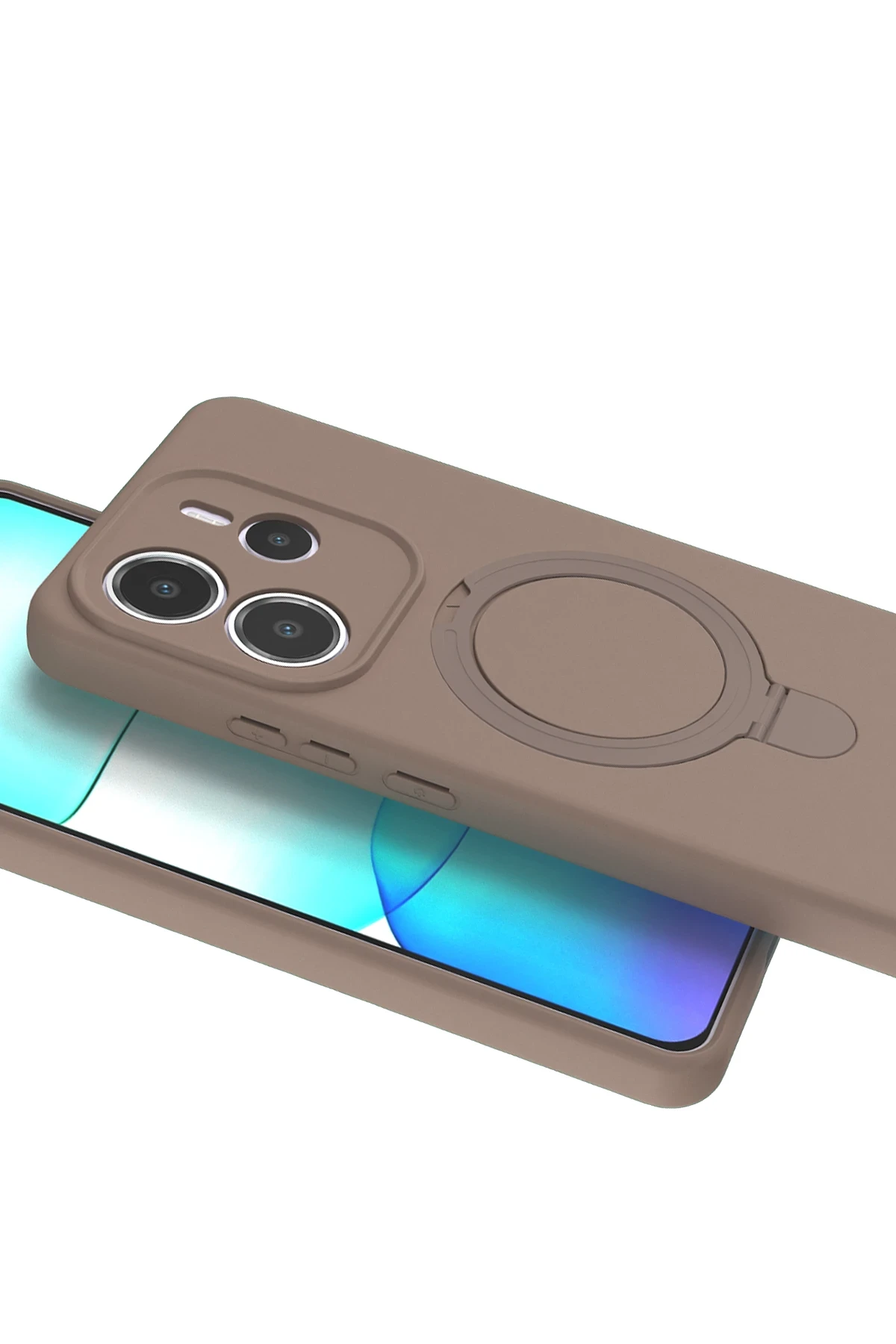 Newface Xiaomi Redmi Note 14 4G Regal Magsafe Standlı Kapak - Çöl Titanyum - Görsel 4