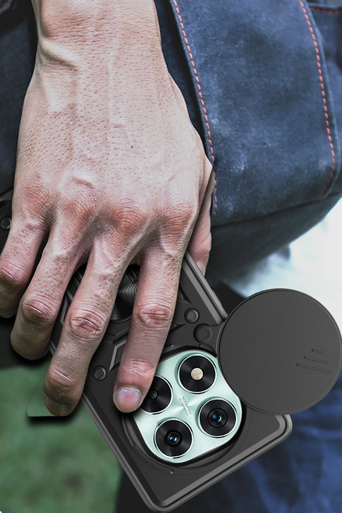 Newface Xiaomi Redmi Note 14 Pro 5G Kılıf Pars Lens Yüzüklü Silikon - Kırmızı - Görsel 3