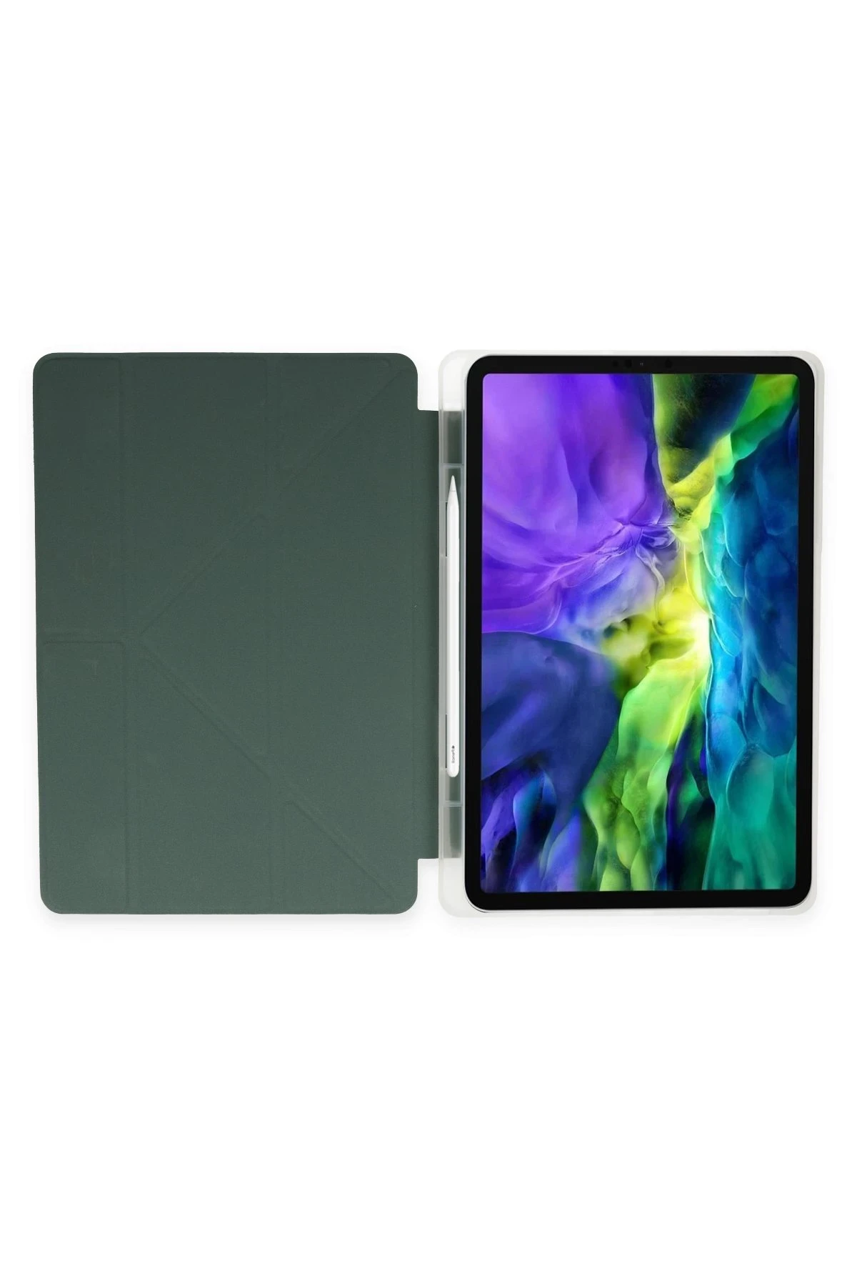 Newface iPad 9.7 (2018) Kılıf Kalemlikli Mars Tablet Kılıfı - Koyu Yeşil - Görsel 5