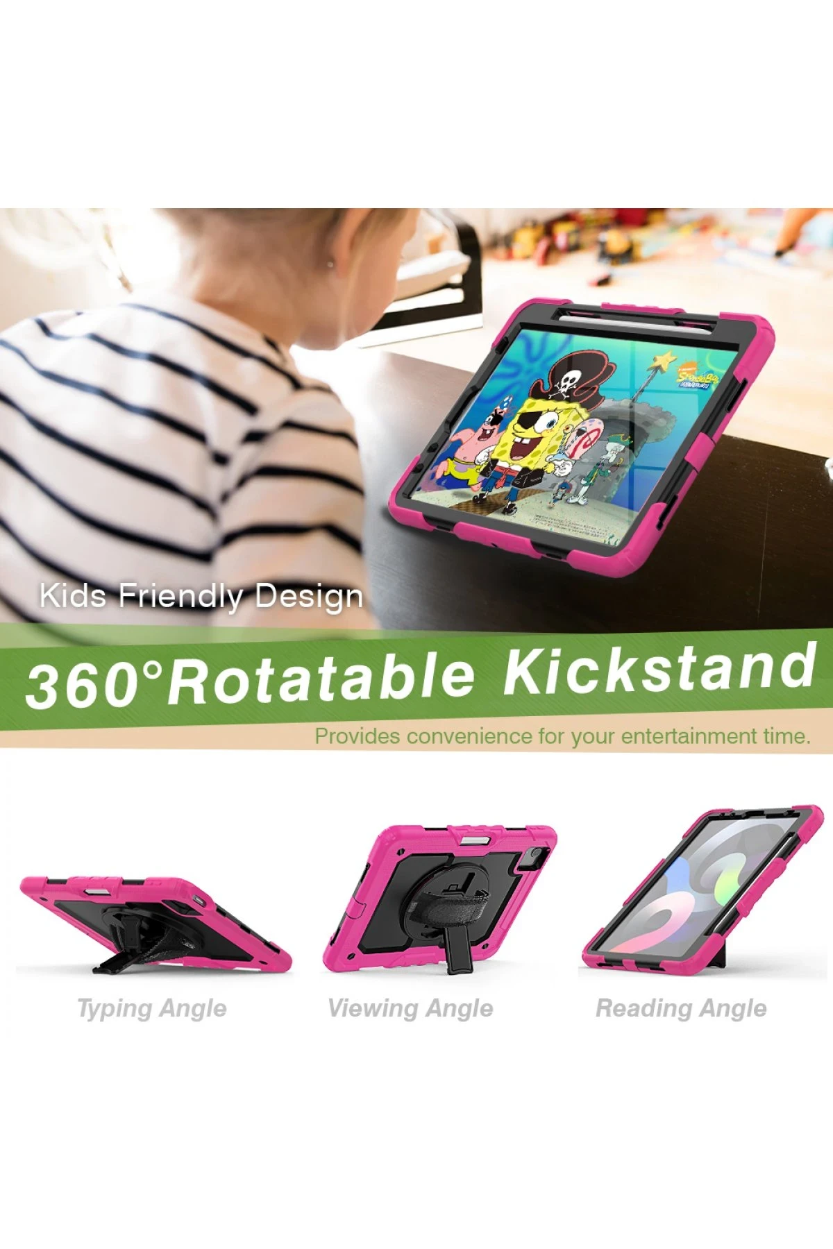 Newface iPad Pro 11 (2020) Kılıf Pars Tablet Kapak - Pembe - Görsel 4
