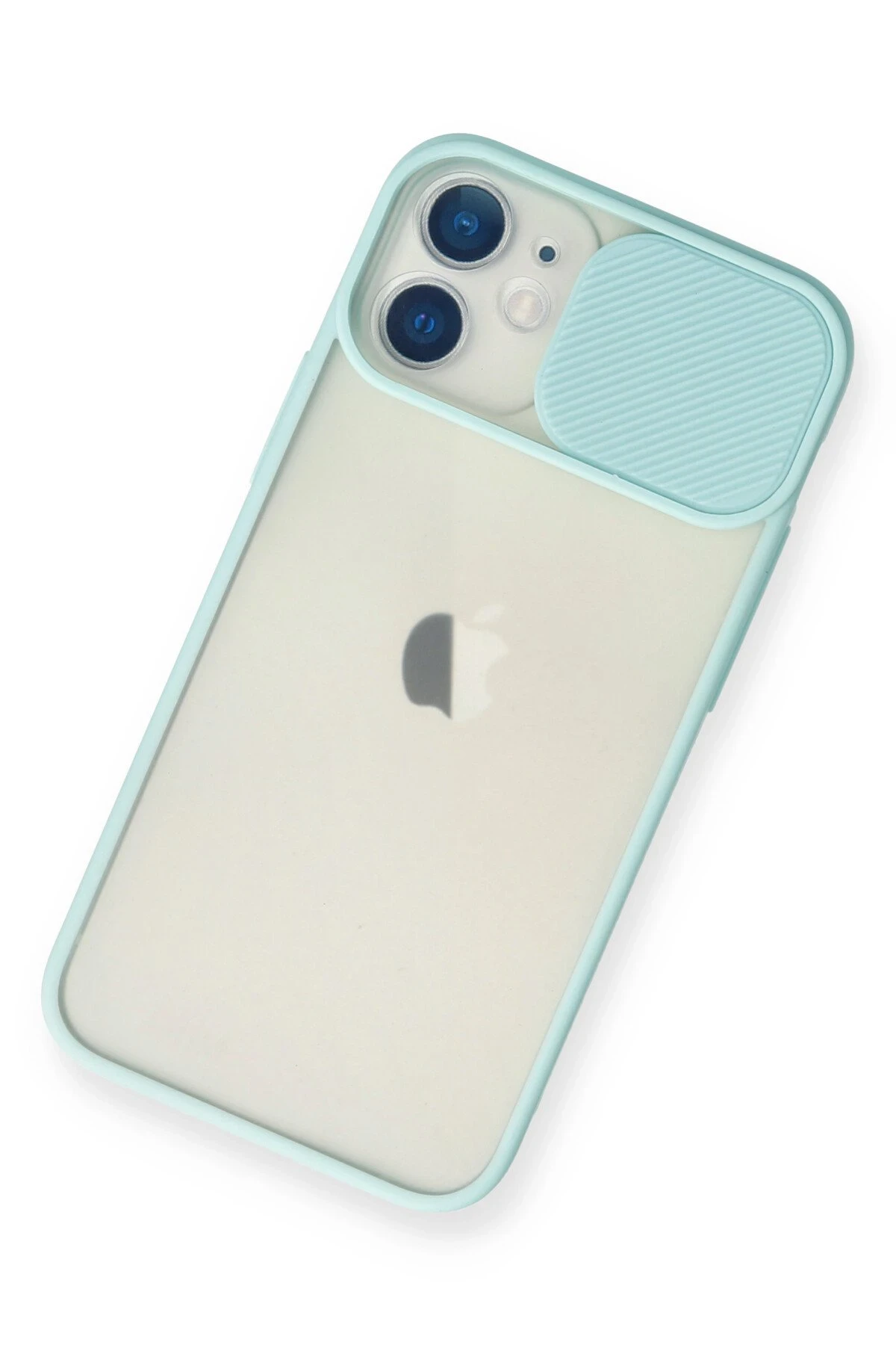 Newface iPhone 11 Kılıf Palm Buzlu Kamera Sürgülü Silikon - Turkuaz - Görsel 3