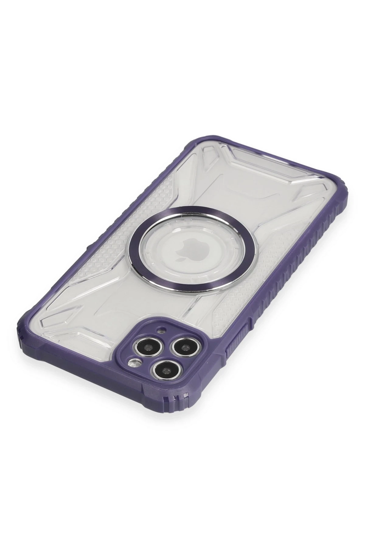 Newface iPhone 11 Pro Max Kılıf Prag Magneticsafe Kapak - Derin Mor - Görsel 3