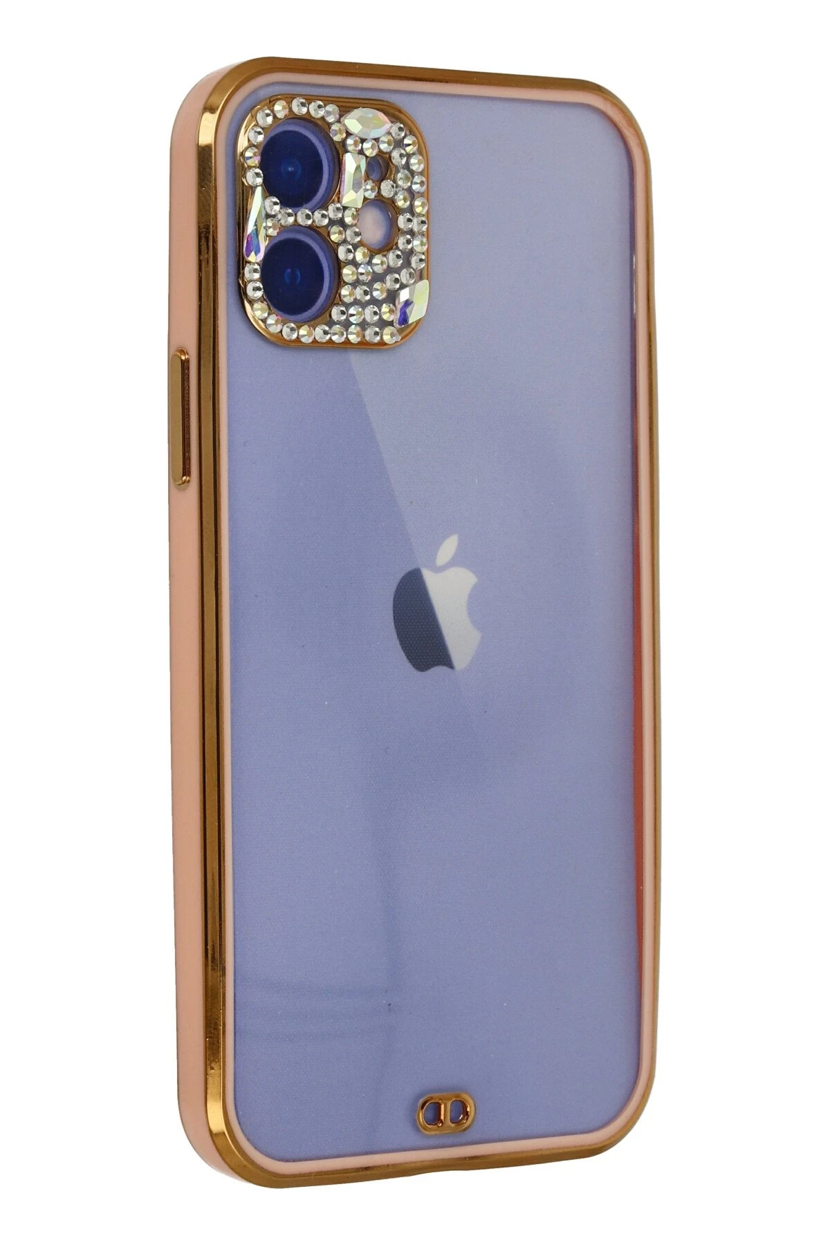 Newface iPhone 12 Kılıf Liva Taşlı Silikon - Pembe - Görsel 3