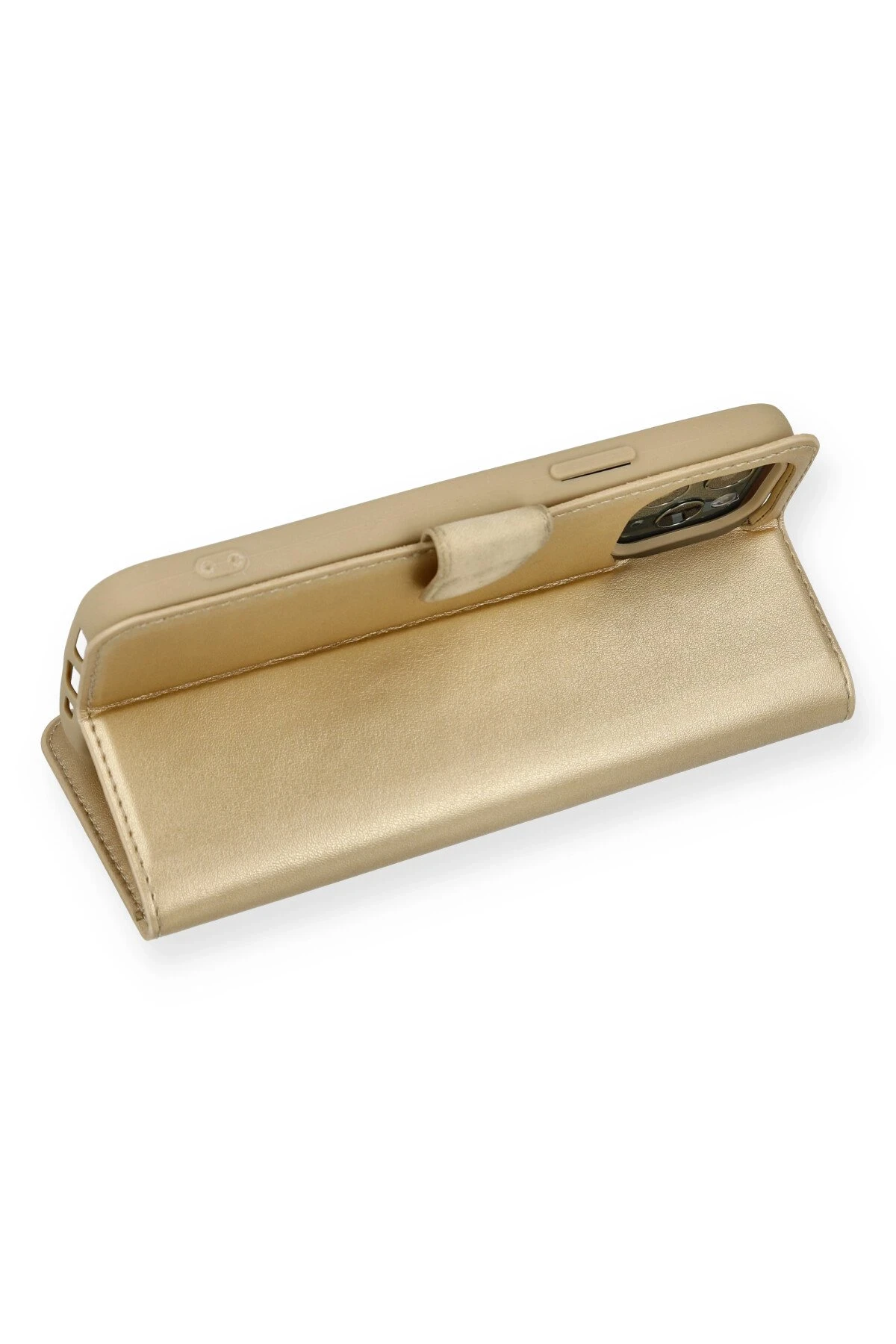 Newface iPhone 12 Kılıf Trend S Plus Kapaklı Kılıf - Gold - Görsel 3