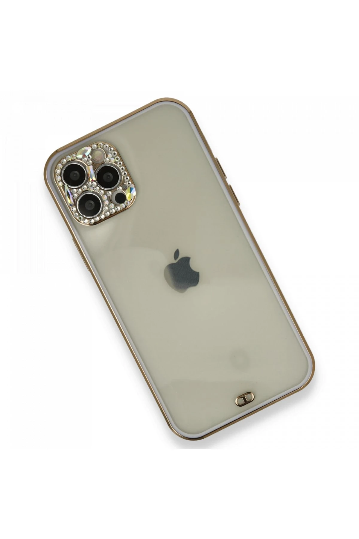 Newface iPhone 12 Pro Kılıf Liva Taşlı Silikon - Mor - Görsel 3
