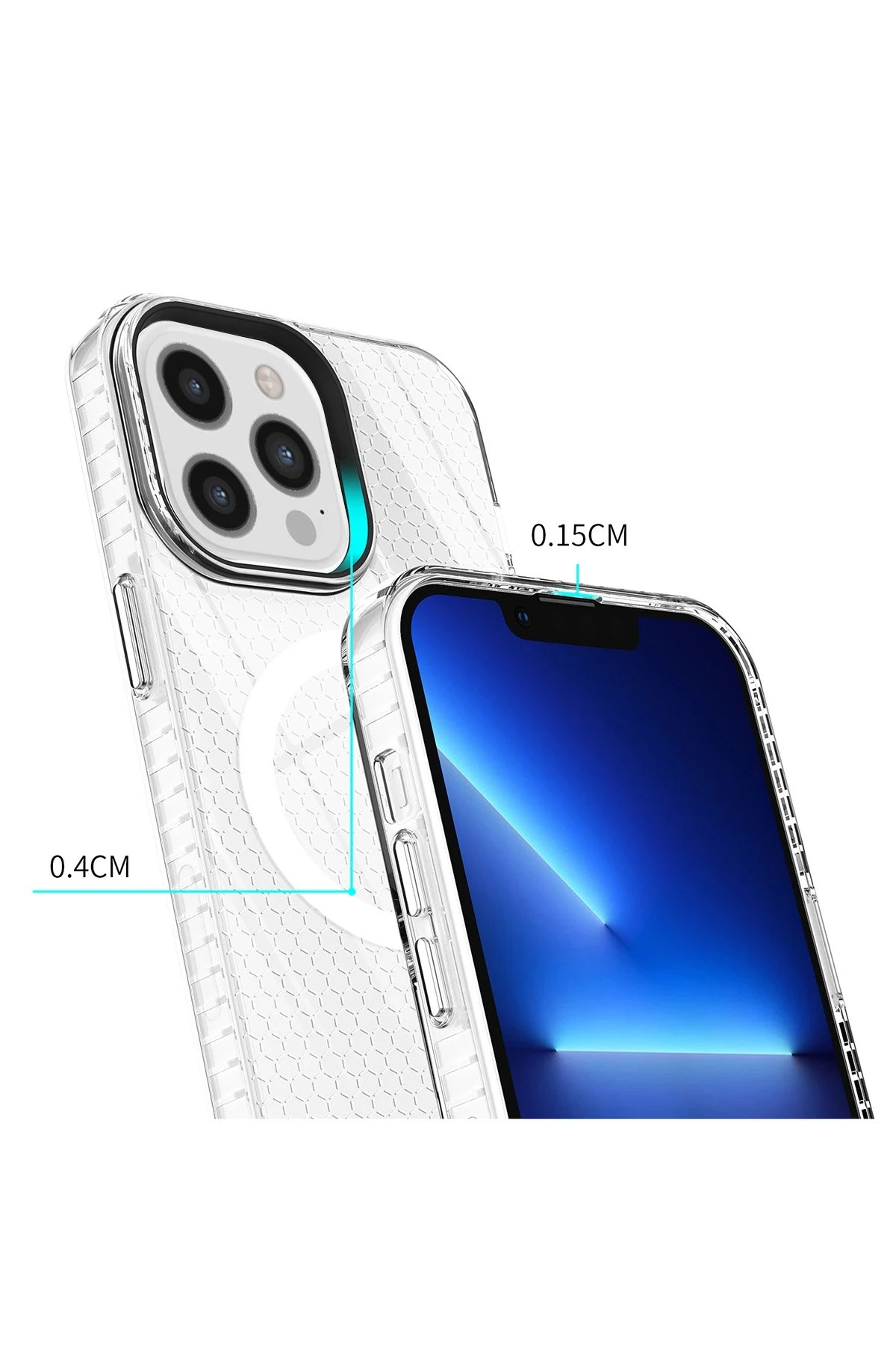 Newface iPhone 12 Pro Max Kılıf Beta Magneticsafe Silikon - Şeffaf - Görsel 5