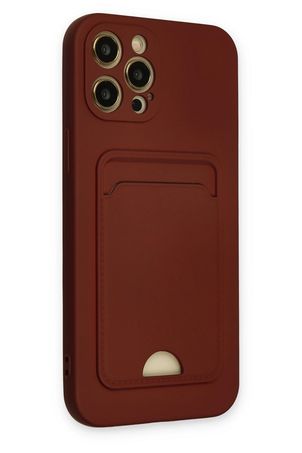Newface iPhone 12 Pro Max Kılıf Kelvin Kartvizitli Silikon - Bordo - Görsel 3