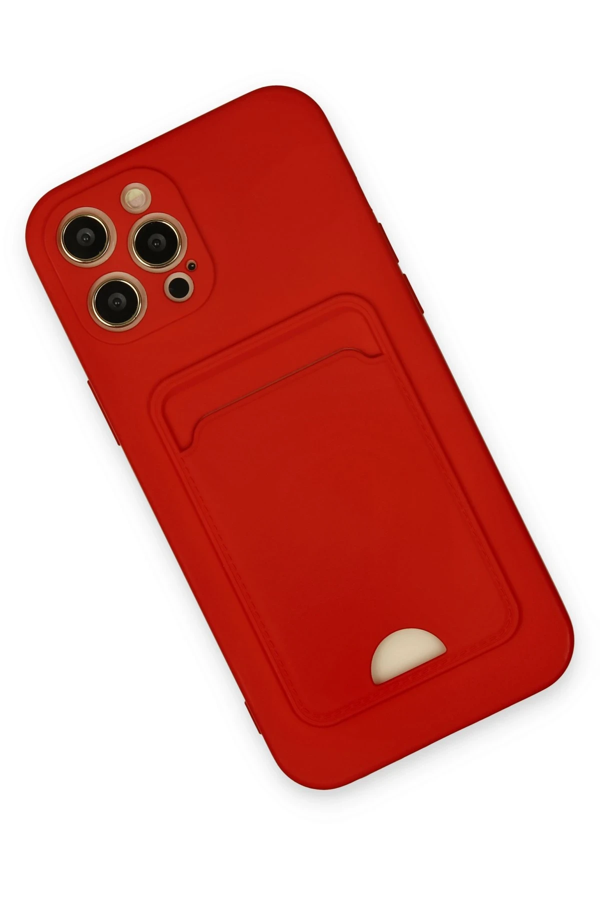 Newface iPhone 12 Pro Max Kılıf Kelvin Kartvizitli Silikon - Kırmızı - Görsel 3