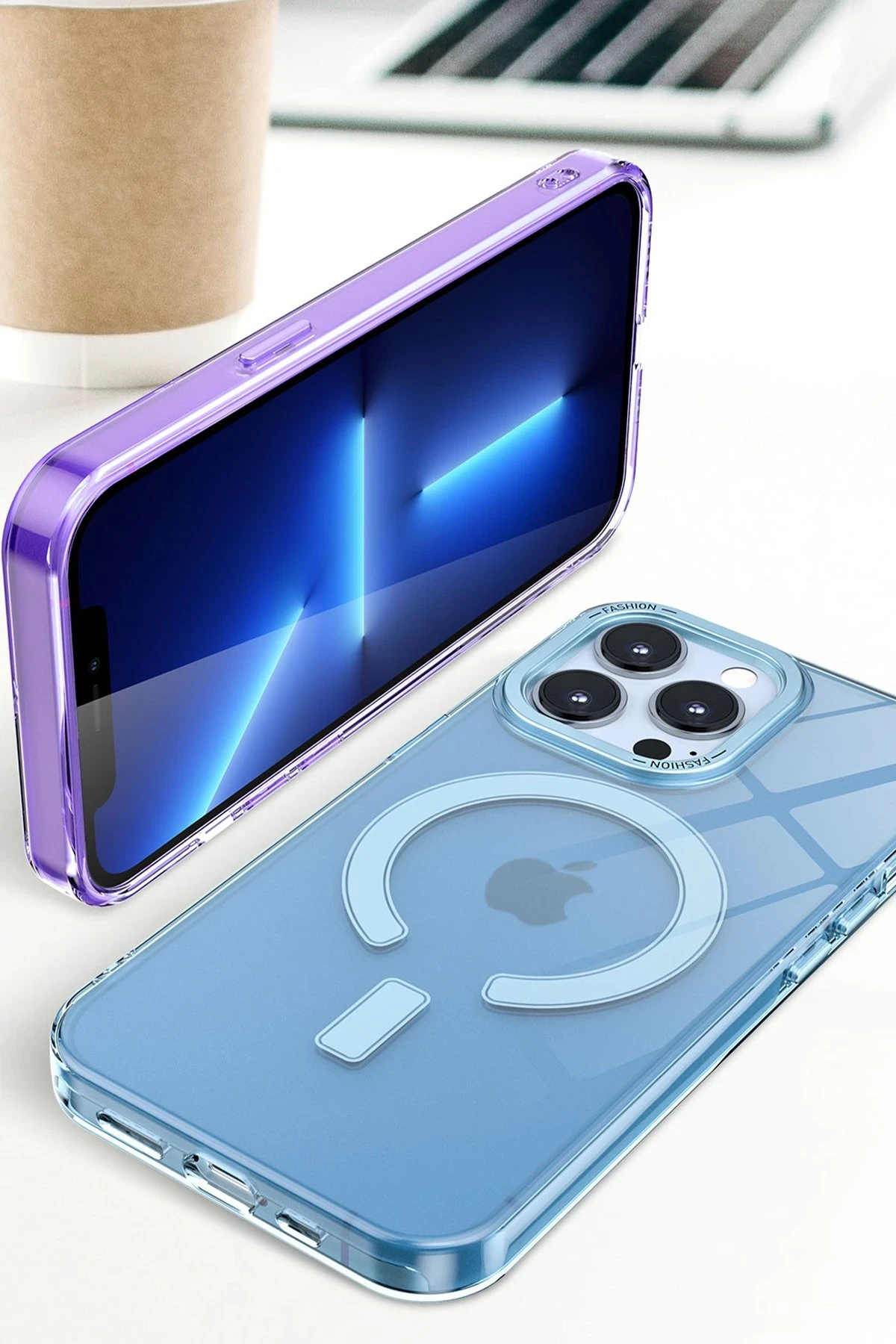 Newface iPhone 12 Pro Max Kılıf Troy Magsafe Kapak - Sarı - Görsel 3