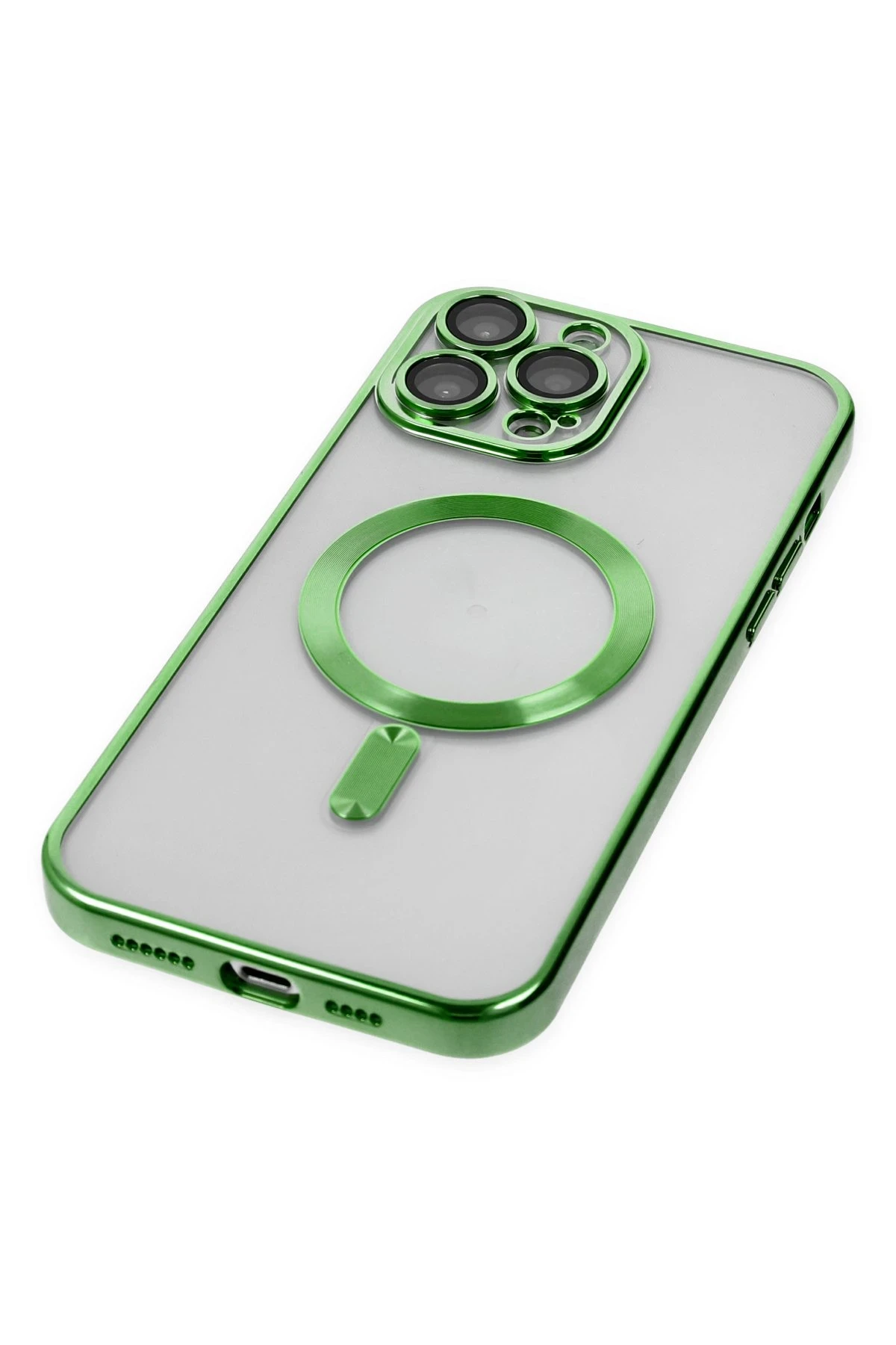 Newface iPhone 13 Pro Max Kılıf Kross Magneticsafe Kapak - Koyu Yeşil - Görsel 4