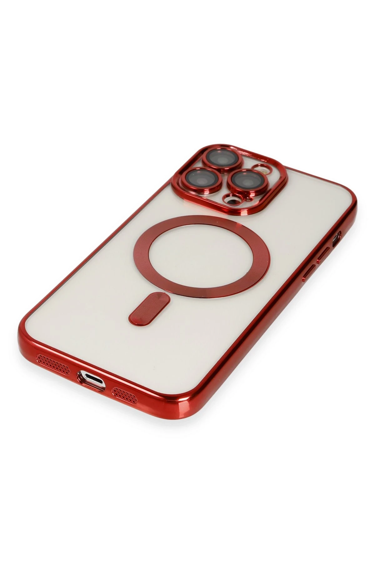 Newface iPhone 13 Pro Max Kılıf Kross Magneticsafe Kapak - Kırmızı - Görsel 4