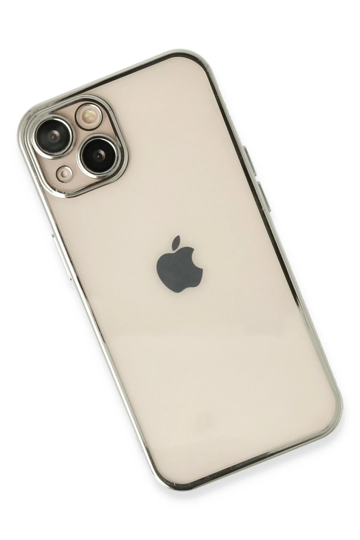 Newface iPhone 14 Plus Kılıf Razer Lensli Silikon - Gümüş - Görsel 3