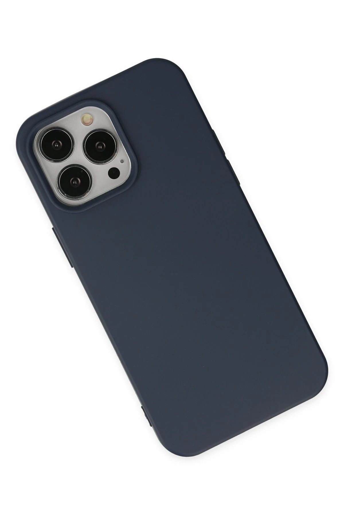 Newface iPhone 14 Pro Max Kılıf Nano içi Kadife Silikon - Lacivert - Görsel 3