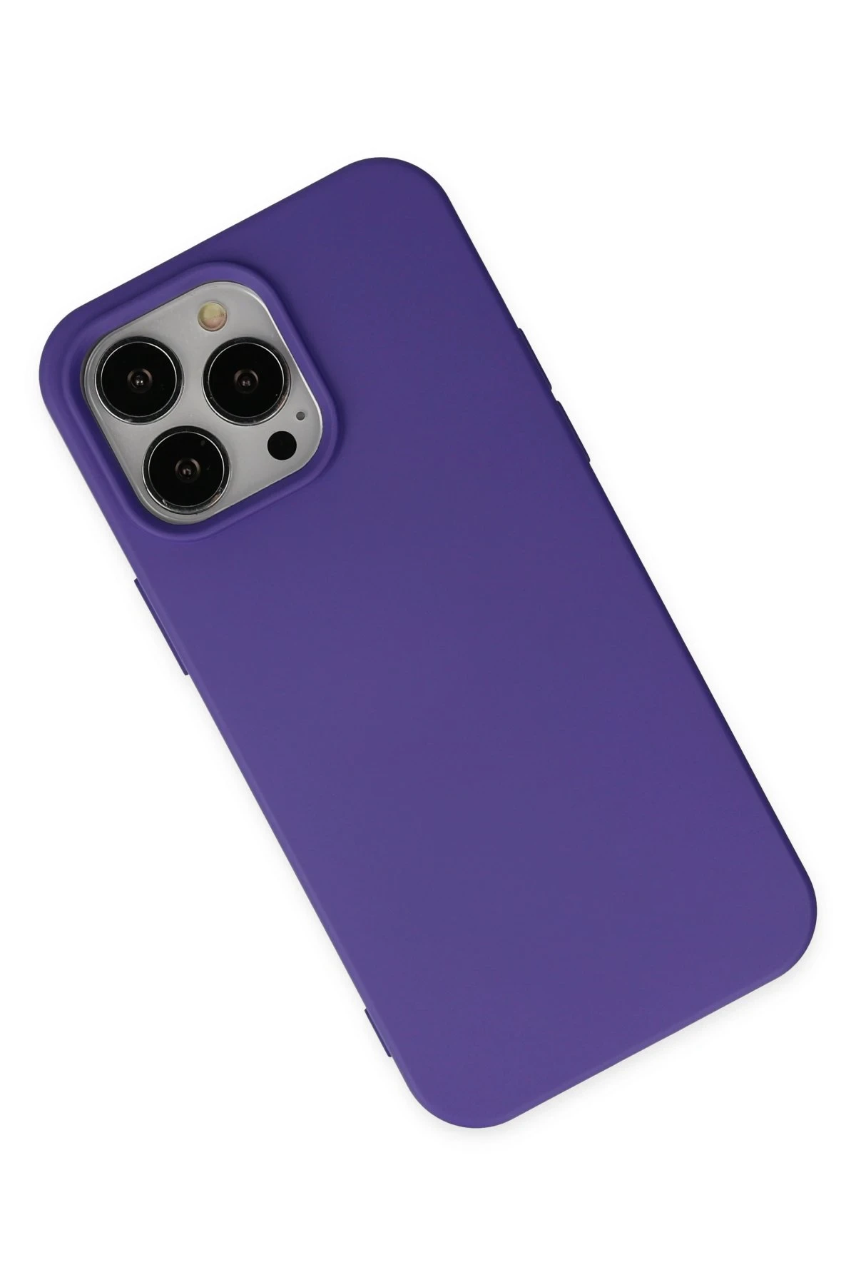 Newface iPhone 14 Pro Max Kılıf Nano içi Kadife Silikon - Mor - Görsel 3