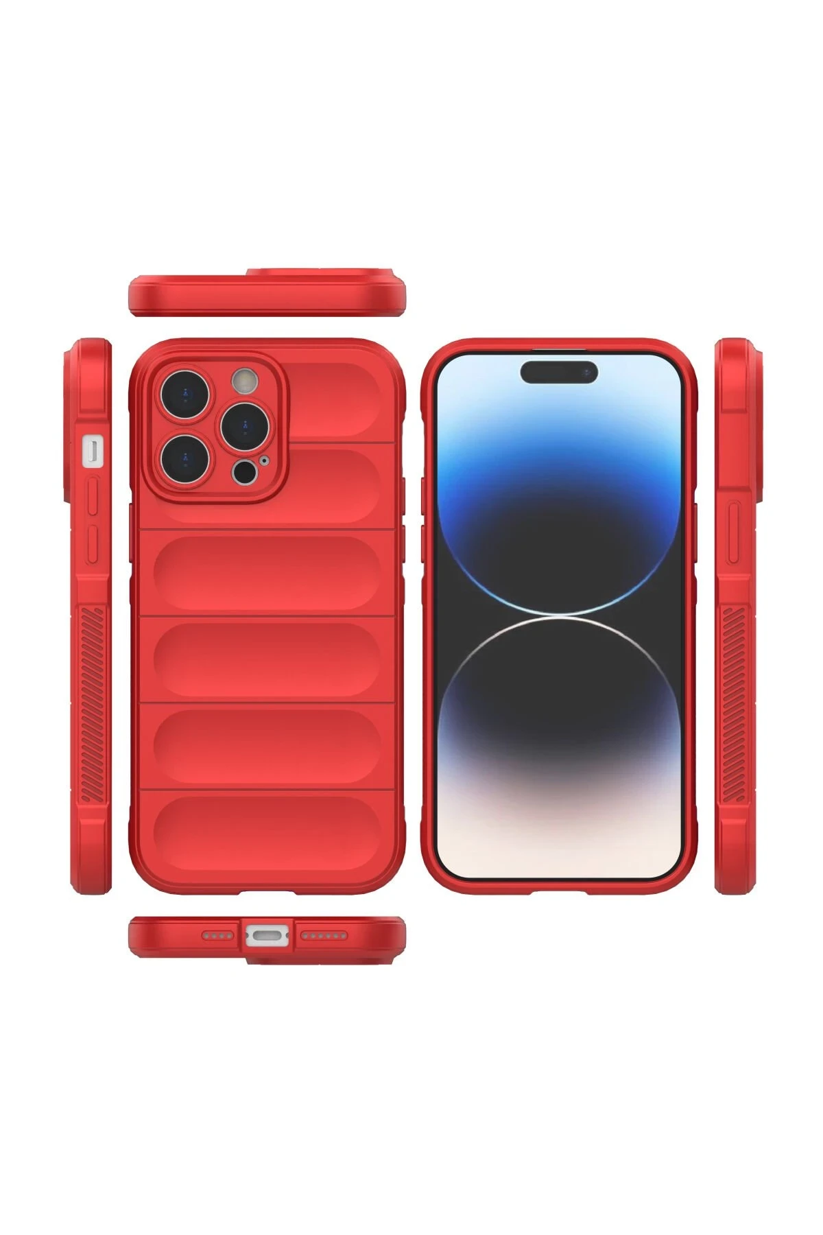 Newface iPhone 14 Pro Max Kılıf Optimum Silikon - Kırmızı - Görsel 3