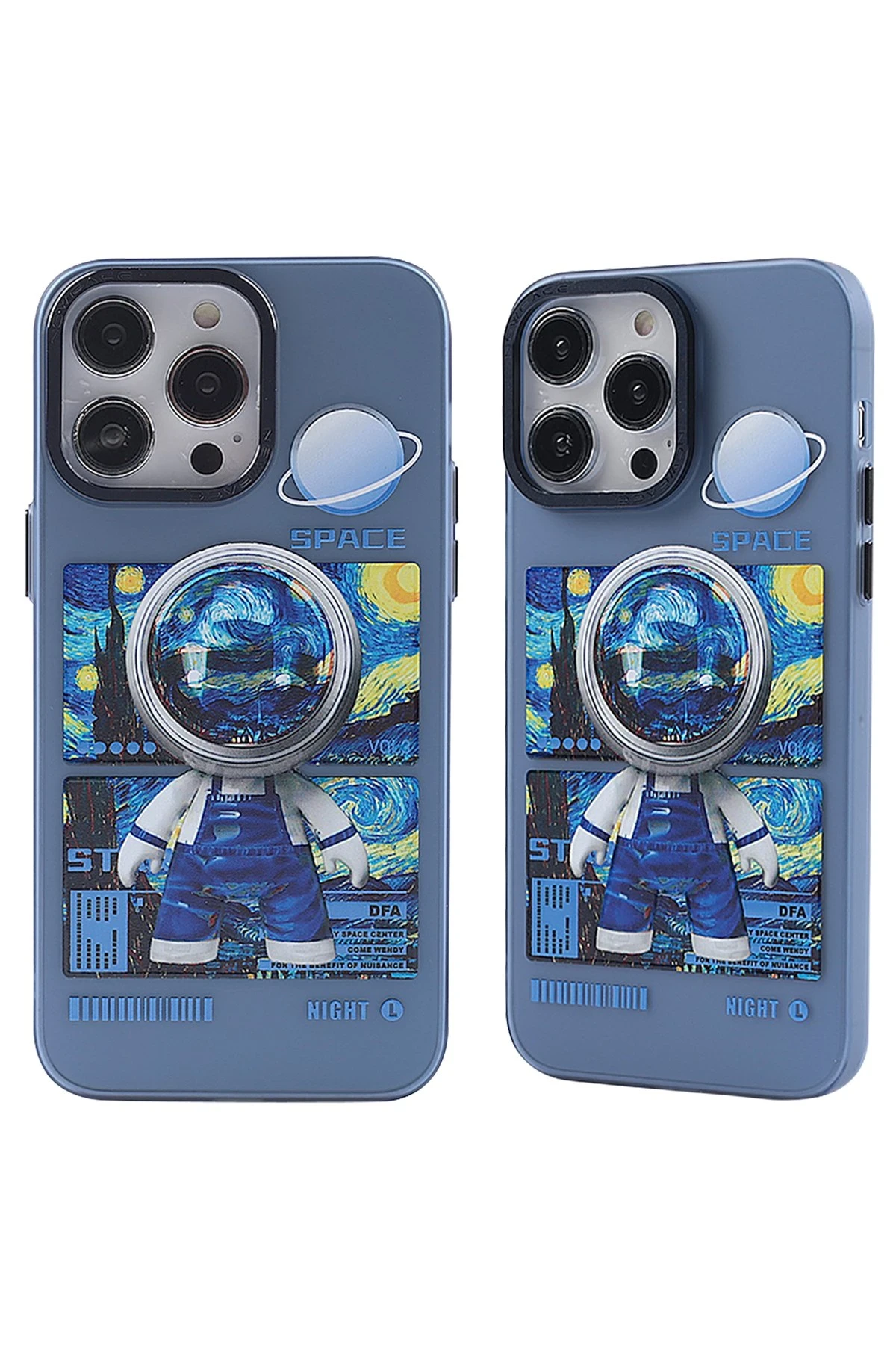 Newface iPhone 14 Pro Max Kılıf Prada Desenli Kapak - Prada Mavi - 1 - Görsel 3