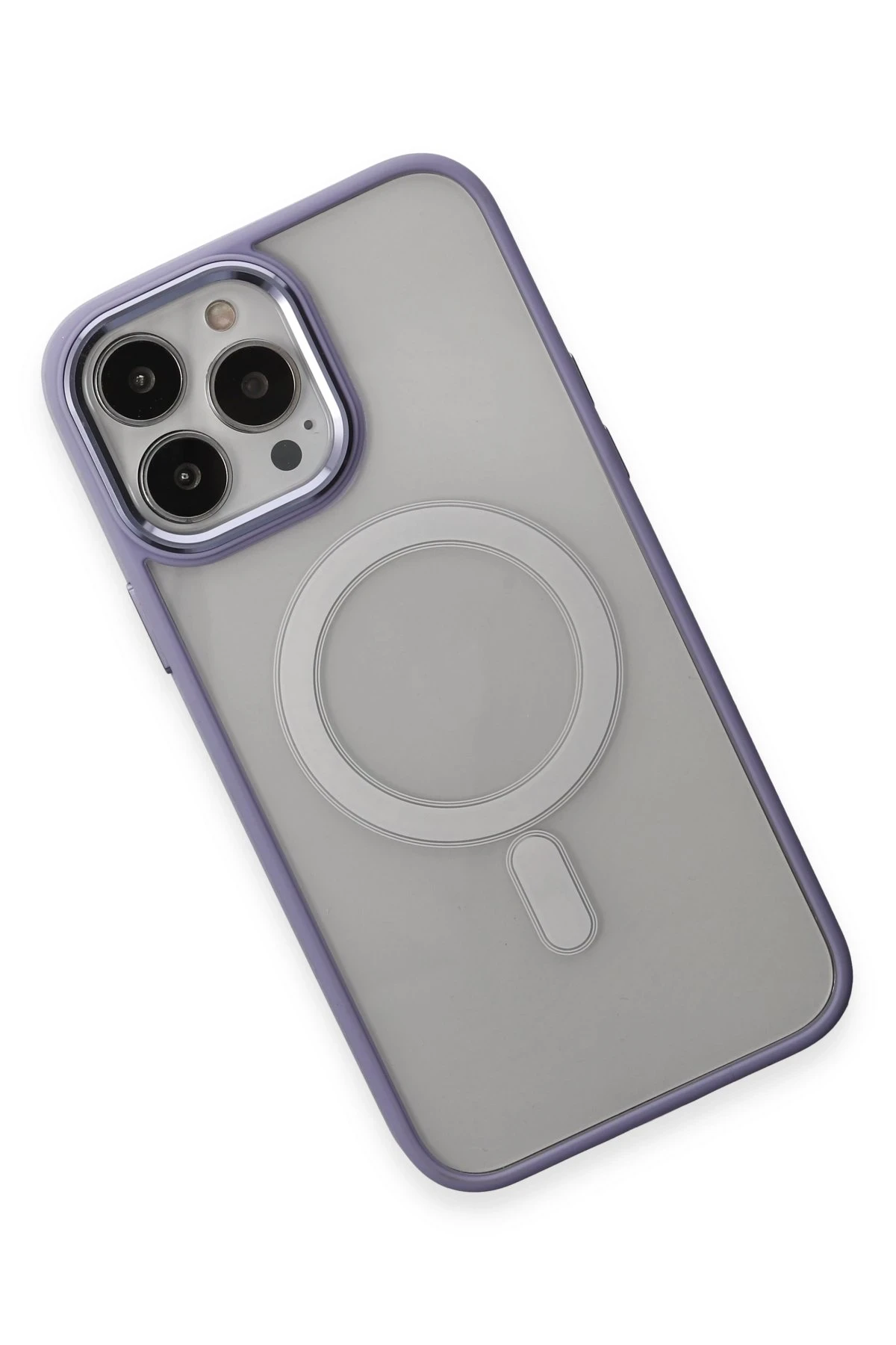 Newface iPhone 15 Pro Kılıf Room Magneticsafe Silikon - Lila - Görsel 3