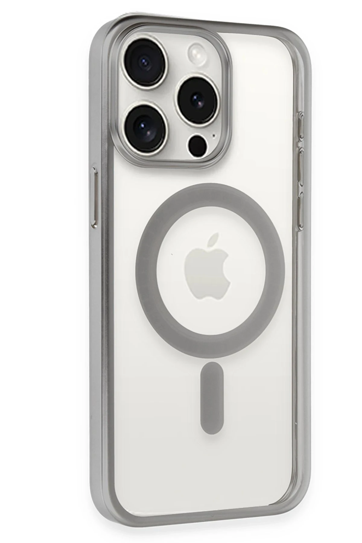 Newface iPhone 15 Pro Max Kılıf Erozi Magsafe Kapak - Gümüş - Görsel 3