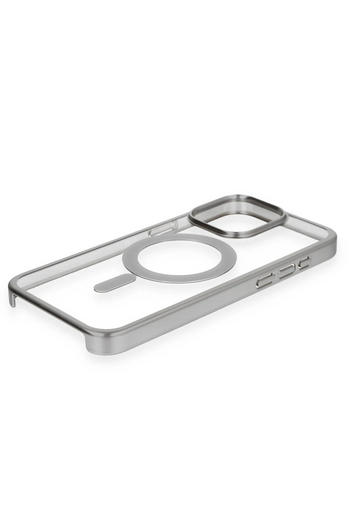 Newface iPhone 15 Pro Max Kılıf Erozi Magsafe Kapak - Gümüş - Görsel 4