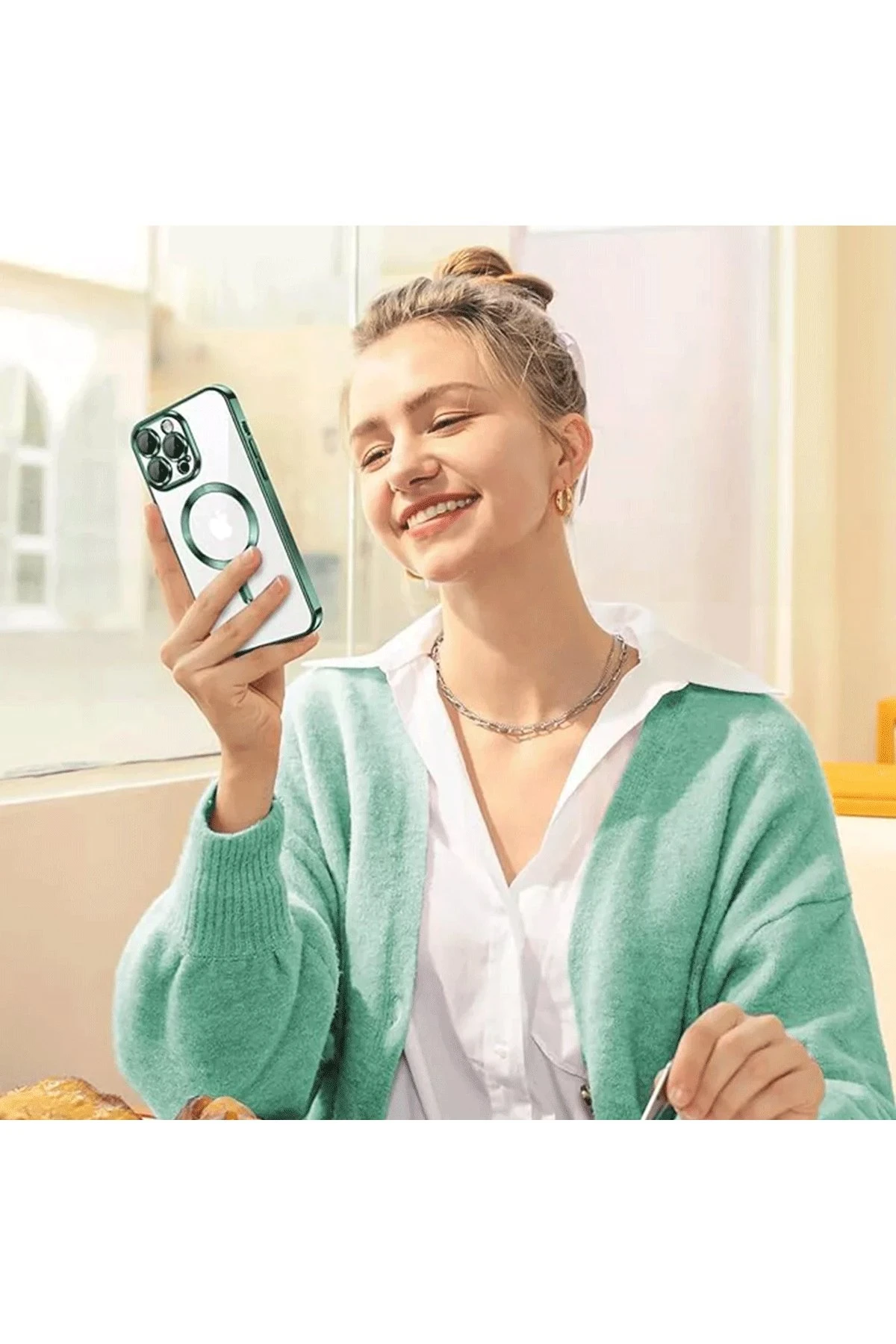 Newface iPhone 15 Pro Max Kılıf Kross Magneticsafe Kapak - Lacivert - Görsel 4