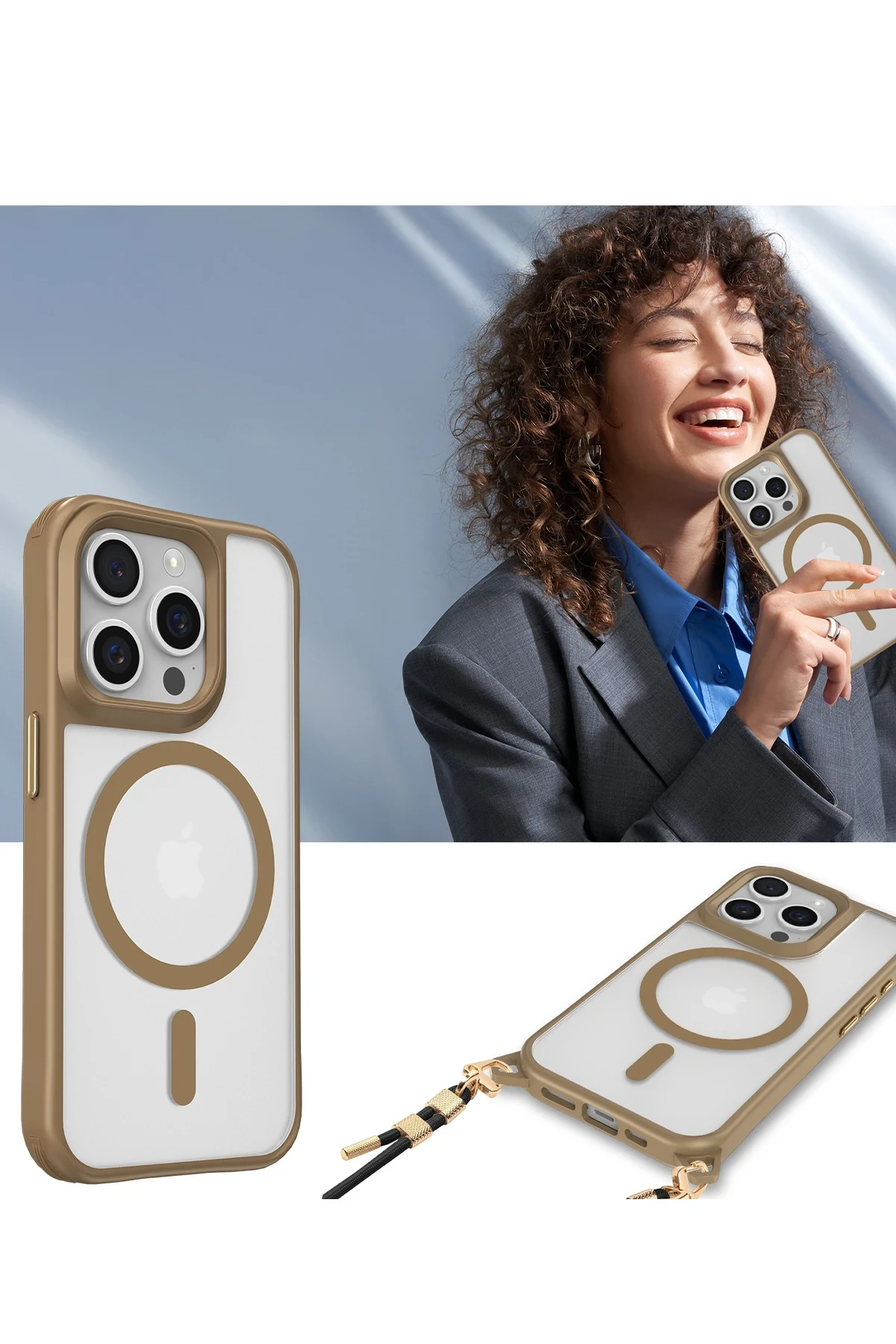 Newface iPhone 16 Pro Max Kılıf Enka Magsafe Silikon Kılıf - Titan Gri - Görsel 4