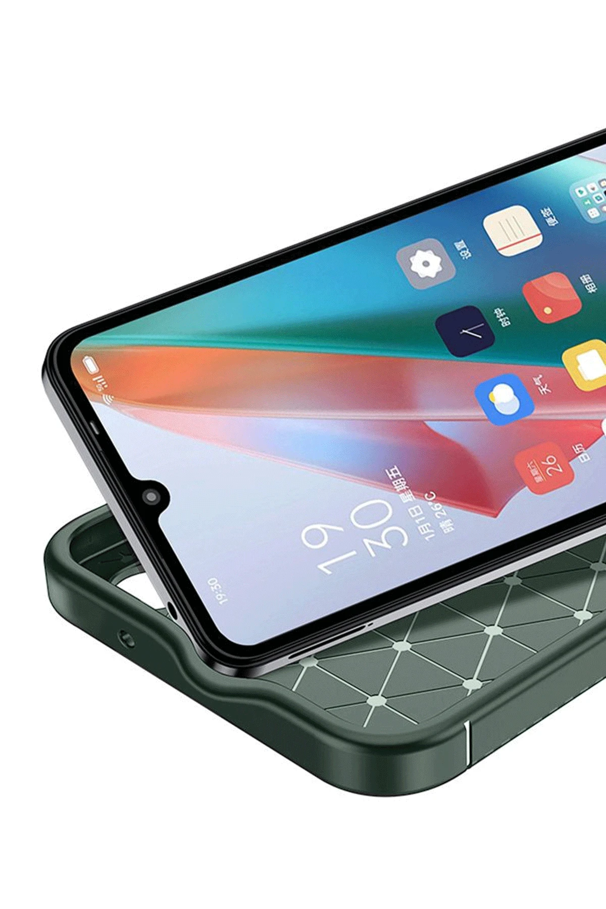 Newface İnfinix Smart 9 Kılıf Auto Focus Karbon Kapak - Koyu Yeşil - Görsel 3